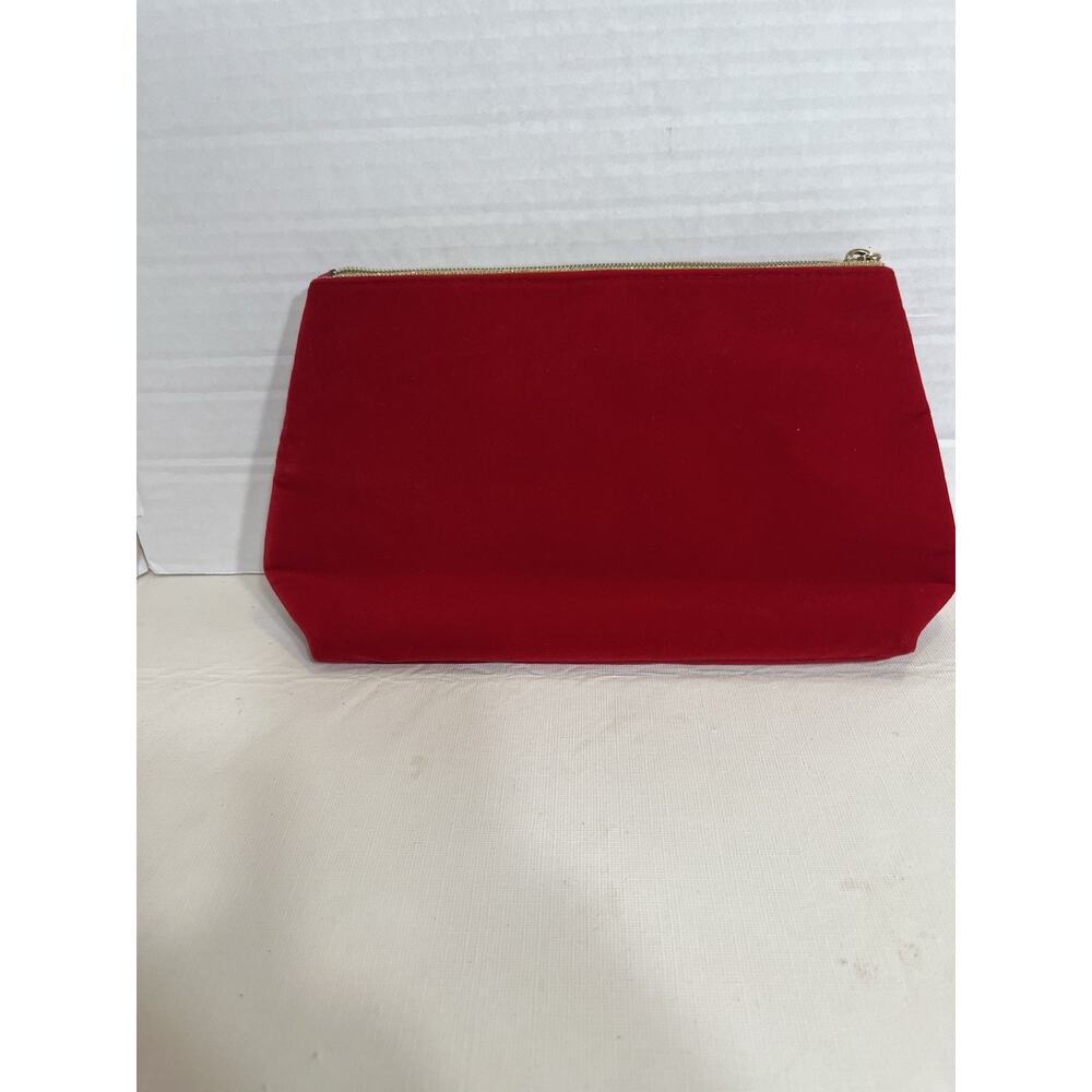 VICTORIA SECRET VELVET WRISTLET - MAKEUP COSMETIC BAG POUCH CASE - RED - NWT - Picture 3 of 3